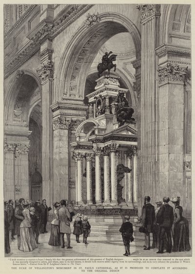 Le monument du duc de Wellington dans la cathédrale Saint-Paul, tel qu